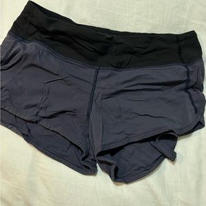 Greyish blue Lululemon speed up low rise short